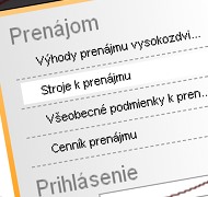 Modul menu navigácia