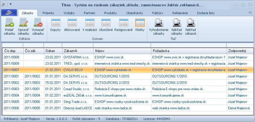 TITAN - komplexný zákazkový systém nielen pre správu zákaziek